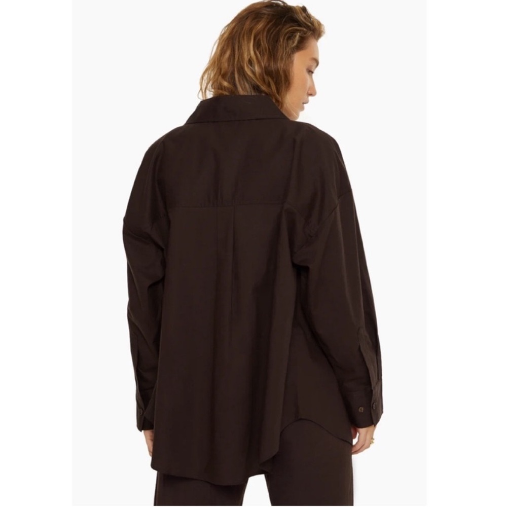 SET ACTIVE DAILY BUTTON DOWN Espresso Brown Size Large - Picture 3 of 9